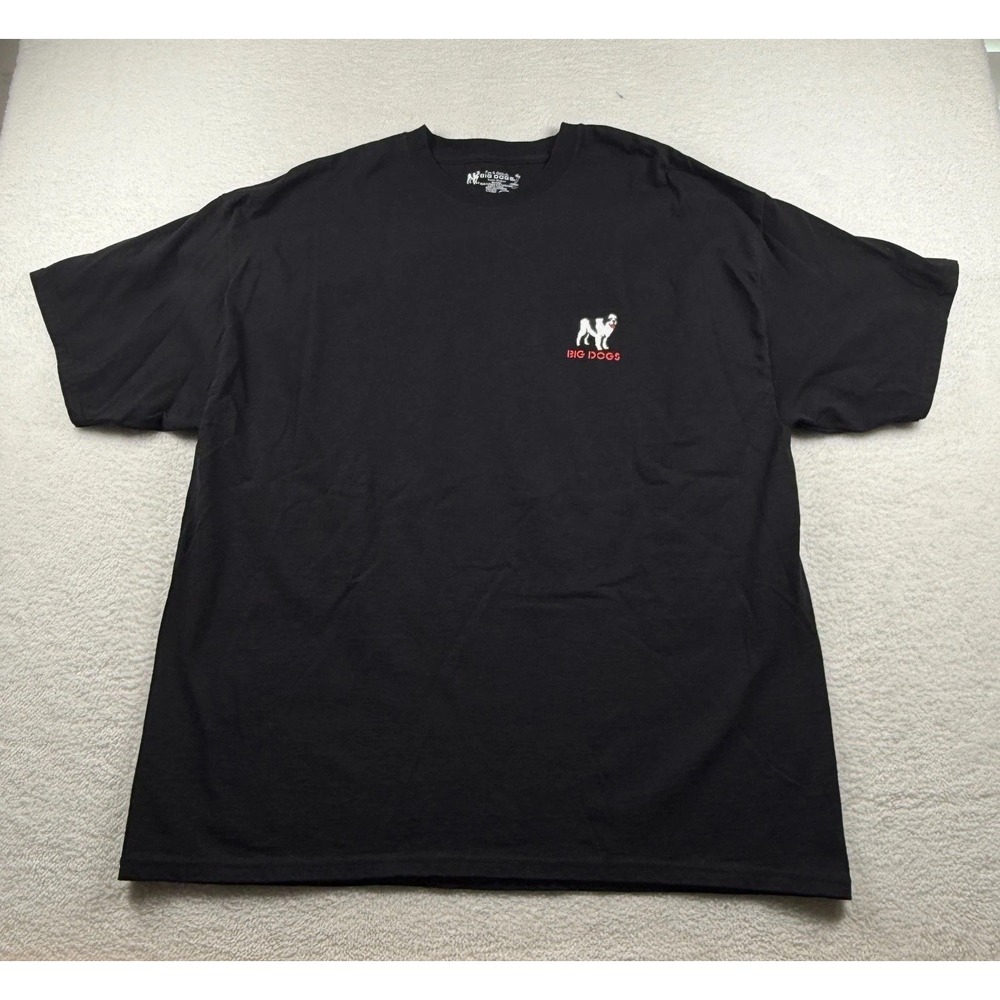 Big Dogs Of The Caribbean Dead Dog Wag No Tails T Shirt Mens 2XL Black Cotton - Picture 2 of 6
